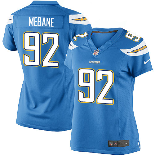 Women's Elite Brandon Mebane Nike Jersey Electric Blue Alternate - #92 NFL Los Angeles Chargers